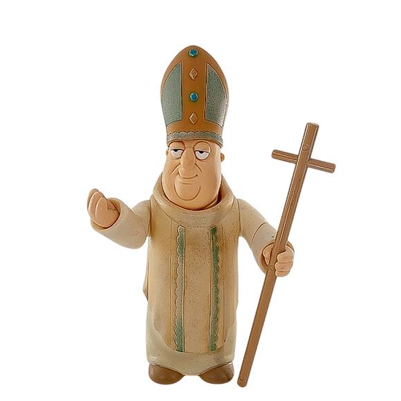 The Pope Family Guy Series 3 2005 Mezco Toys Action Figure with Hat and Staff - Picture 2 of 9